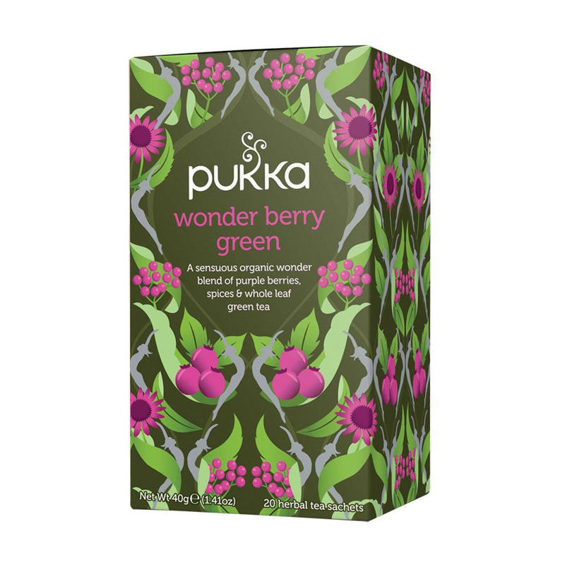 Pukka Wonder Berry Green Tea Herbal Teas Oborne Health Supplies 